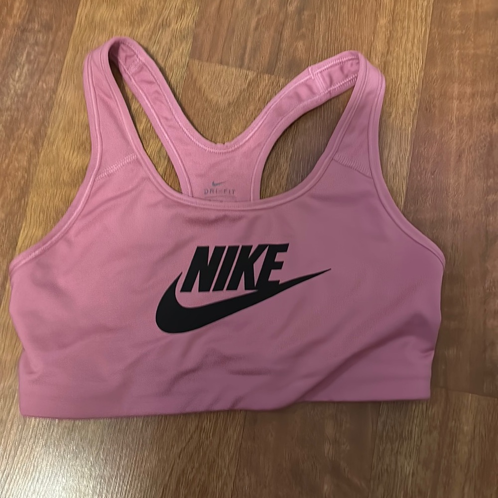 pink nike sports bra, size medium